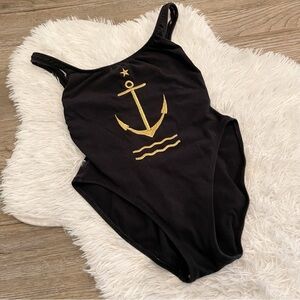 LA BLANCA Vintage Bathing Suit 90s Anchor Beach California Nautical Small
